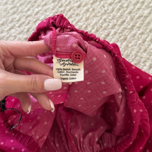 Gudrun Sjoden Pink Polka Dot Eyelet Lace Midi Skirt - Picture 6 of 6